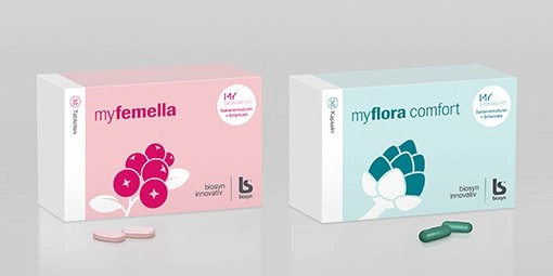 Nahrungsergänzungsmittel – myflora Comfort und myfemella – Made in Germany